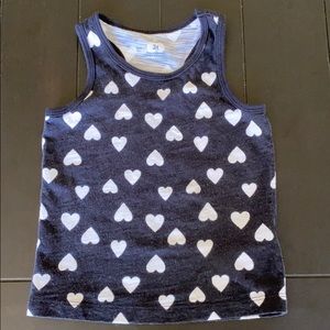 Toddler girl's tank with hearts, size 3T